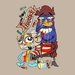 Свитшот хлопковый мужской Flapjack - rainbow, цвет: миндальный — фото 2