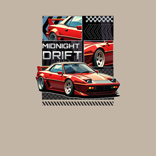 Мужской свитшот Спортивная машина по кусочкам и целиком / Миндальный – фото 3