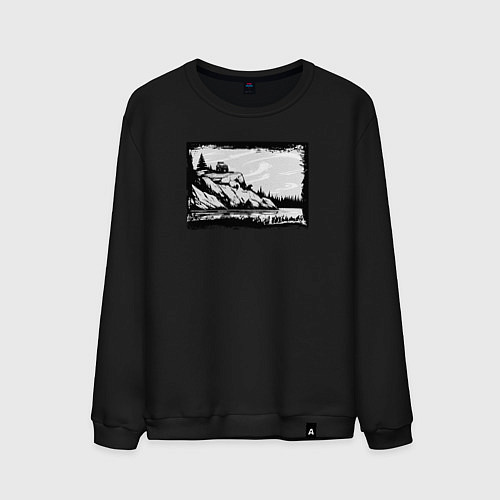 Мужской свитшот Дикие тропы и оффроад / Черный – фото 1