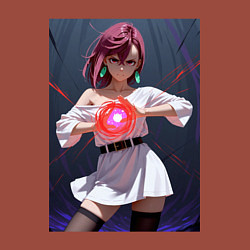 Свитшот хлопковый мужской Дандадан: Момо фаербол, цвет: кирпичный — фото 2