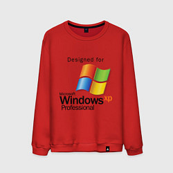 Свитшот хлопковый мужской Предназначен для windows xp, цвет: красный