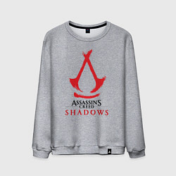 Свитшот хлопковый мужской Assassins Creed Shadows - badge, цвет: меланж
