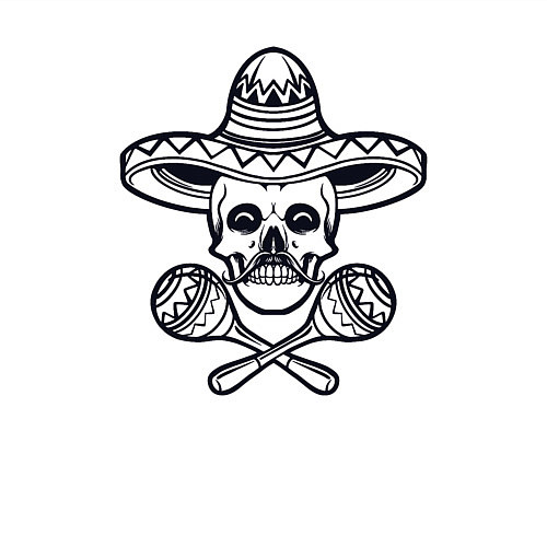 Мужской свитшот Мексиканский череп / Белый – фото 3