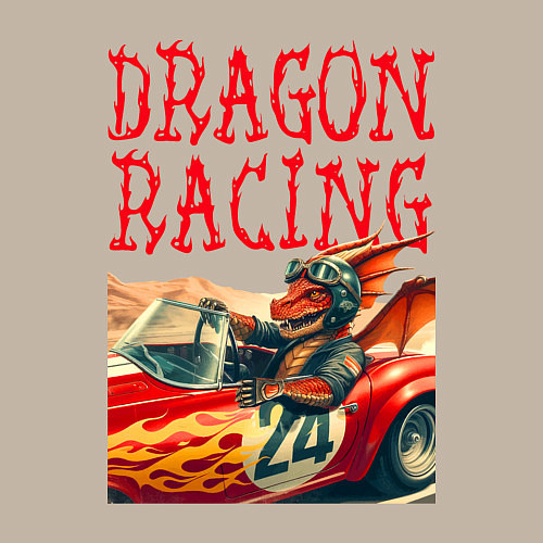Мужской свитшот Dragon cool racer - ai art / Миндальный – фото 3