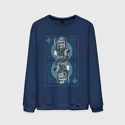 Мужской свитшот Игральная карта со скелетом рыцарем