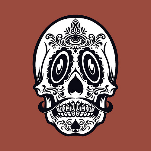 Мужской свитшот Skull Mexico / Кирпичный – фото 3