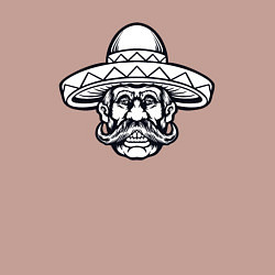 Свитшот хлопковый мужской Усатый мексиканец, цвет: пыльно-розовый — фото 2