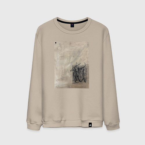 Мужской свитшот Mosa geometry / Миндальный – фото 1