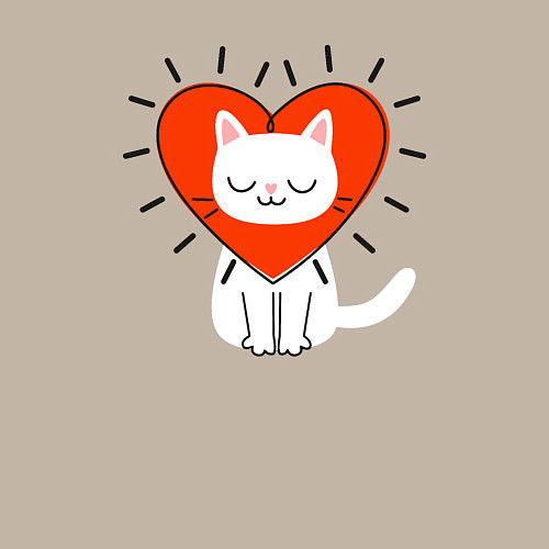 Мужской свитшот Кошкино сердечко / Миндальный – фото 3