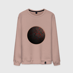 Свитшот хлопковый мужской Планета арт, меркурий, цвет: пыльно-розовый