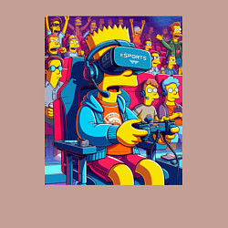 Свитшот хлопковый мужской Bart Simpson - esports, цвет: пыльно-розовый — фото 2