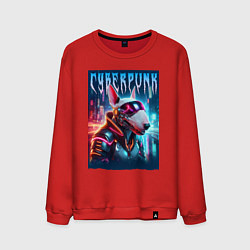 Мужской свитшот Dude bull terrier - cyberpunk