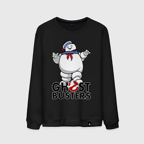 Мужской свитшот Ghostbusters - stay puft / Черный – фото 1