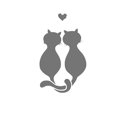 Мужской свитшот Пара котиков / Белый – фото 3