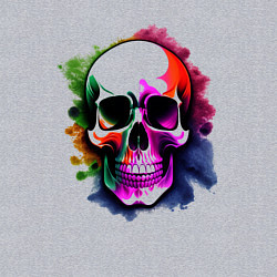 Свитшот хлопковый мужской Череп с красочными брызгами, цвет: меланж — фото 2