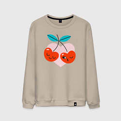 Мужской свитшот Влюблённые вишни