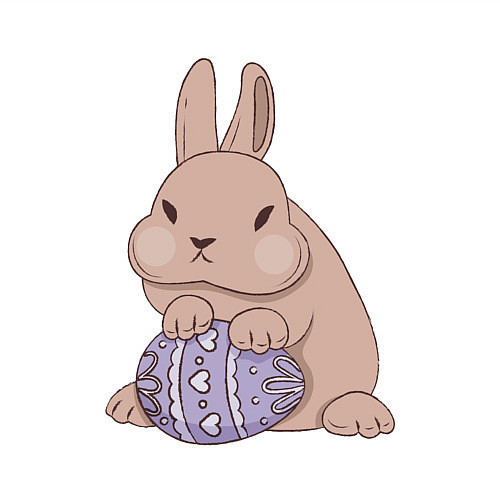 Мужской свитшот Пасхальный кролик с яйцом / Белый – фото 3