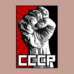 Свитшот хлопковый мужской СССР - кулак коммунизма, цвет: пыльно-розовый — фото 2