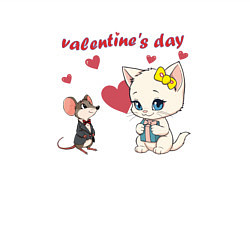 Свитшот хлопковый мужской День святого Валентина, цвет: белый — фото 2