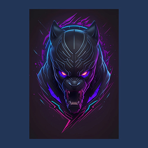 Мужской свитшот Маска Черной пантеры / Тёмно-синий – фото 3