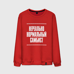 Свитшот хлопковый мужской Нормальный самбист нереально, цвет: красный