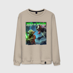 Мужской свитшот Yoda vs Venom - neon glow