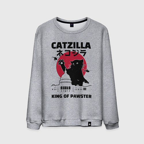 Мужской свитшот Котзилла / Меланж – фото 1