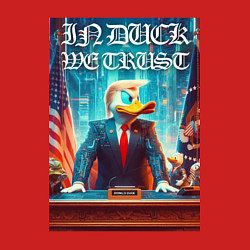 Свитшот хлопковый мужской Мы верим в утку - мем, цвет: красный — фото 2