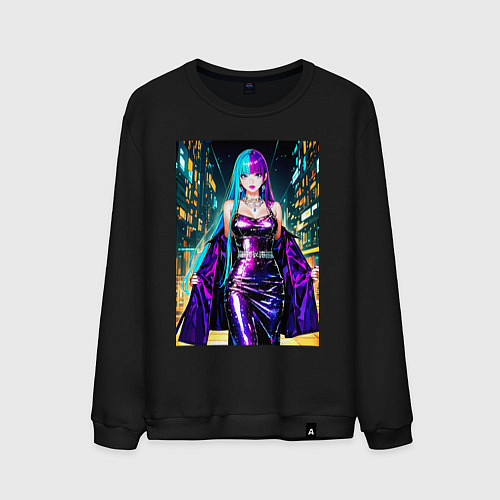 Мужской свитшот Девушка поп идол / Черный – фото 1