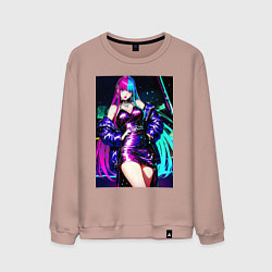 Свитшот хлопковый мужской Девушка поп идол, цвет: пыльно-розовый