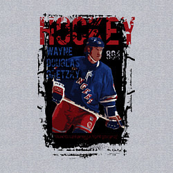 Свитшот хлопковый мужской Лучший хоккеист Уэйн Гретски, цвет: меланж — фото 2