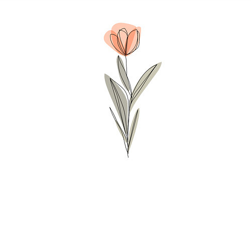 Мужской свитшот Тюльпан линиями / Белый – фото 3