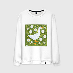 Мужской свитшот Гусь в ромашках