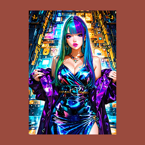 Мужской свитшот Девушка поп идол / Кирпичный – фото 3