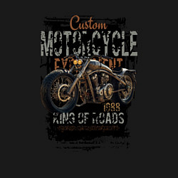 Свитшот хлопковый мужской Мотоцикл кастом 1988, цвет: черный — фото 2