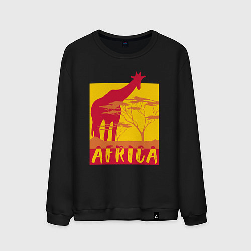 Мужской свитшот Природа Африки / Черный – фото 1