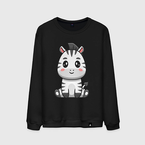 Мужской свитшот Весёлая зебра / Черный – фото 1