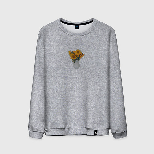 Мужской свитшот Букет подсолнухов / Меланж – фото 1