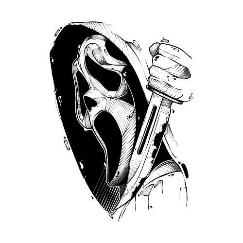 Мужской свитшот Крик - Гоуст фейс / Белый – фото 3