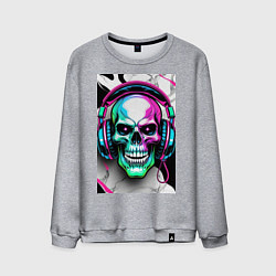 Мужской свитшот Череп в наушниках