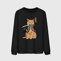 Мужской свитшот Кот самурай Якудза