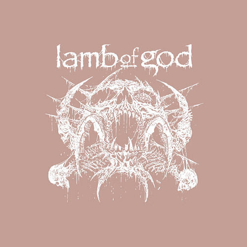 Мужской свитшот Lamb of god - skull / Пыльно-розовый – фото 3