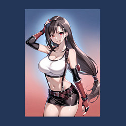 Свитшот хлопковый мужской Тифа Локхарт из Final Fantasy VII, цвет: тёмно-синий — фото 2