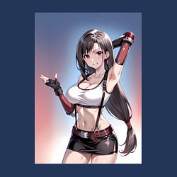 Свитшот хлопковый мужской Тифа Локхарт из Final Fantasy VII, цвет: тёмно-синий — фото 2