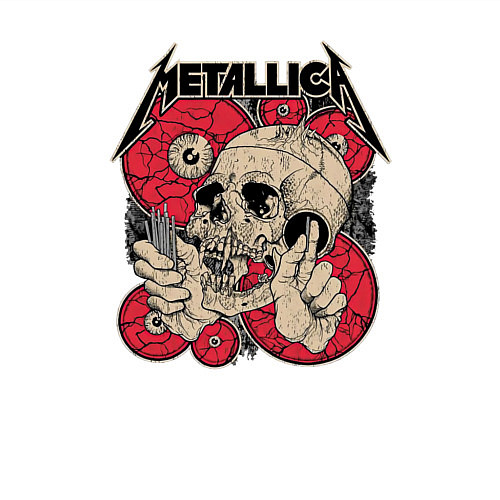 Мужской свитшот Металлика дизайн / Белый – фото 3