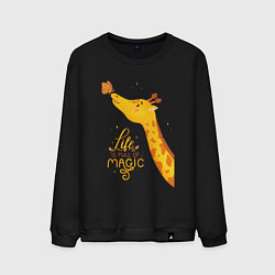 Мужской свитшот Пятнистые друзья - жираф и бабочка