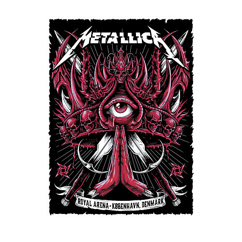 Мужской свитшот Metallica - royal arena Denmark / Белый – фото 3