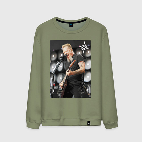 Мужской свитшот James Alan Hatfield - Metallica / Авокадо – фото 1