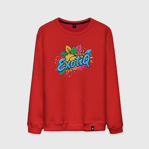 Мужской свитшот Надпись экзотика / Красный – фото 1