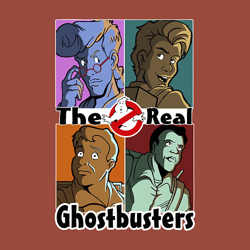 Мужской свитшот The real ghostbusters / Кирпичный – фото 3